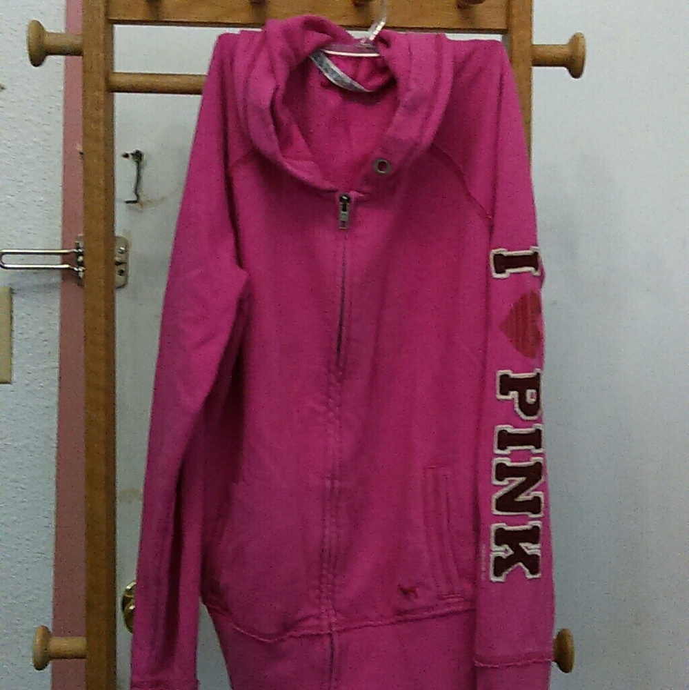 Victoria's secret pink hooded sweatshirt (USED)